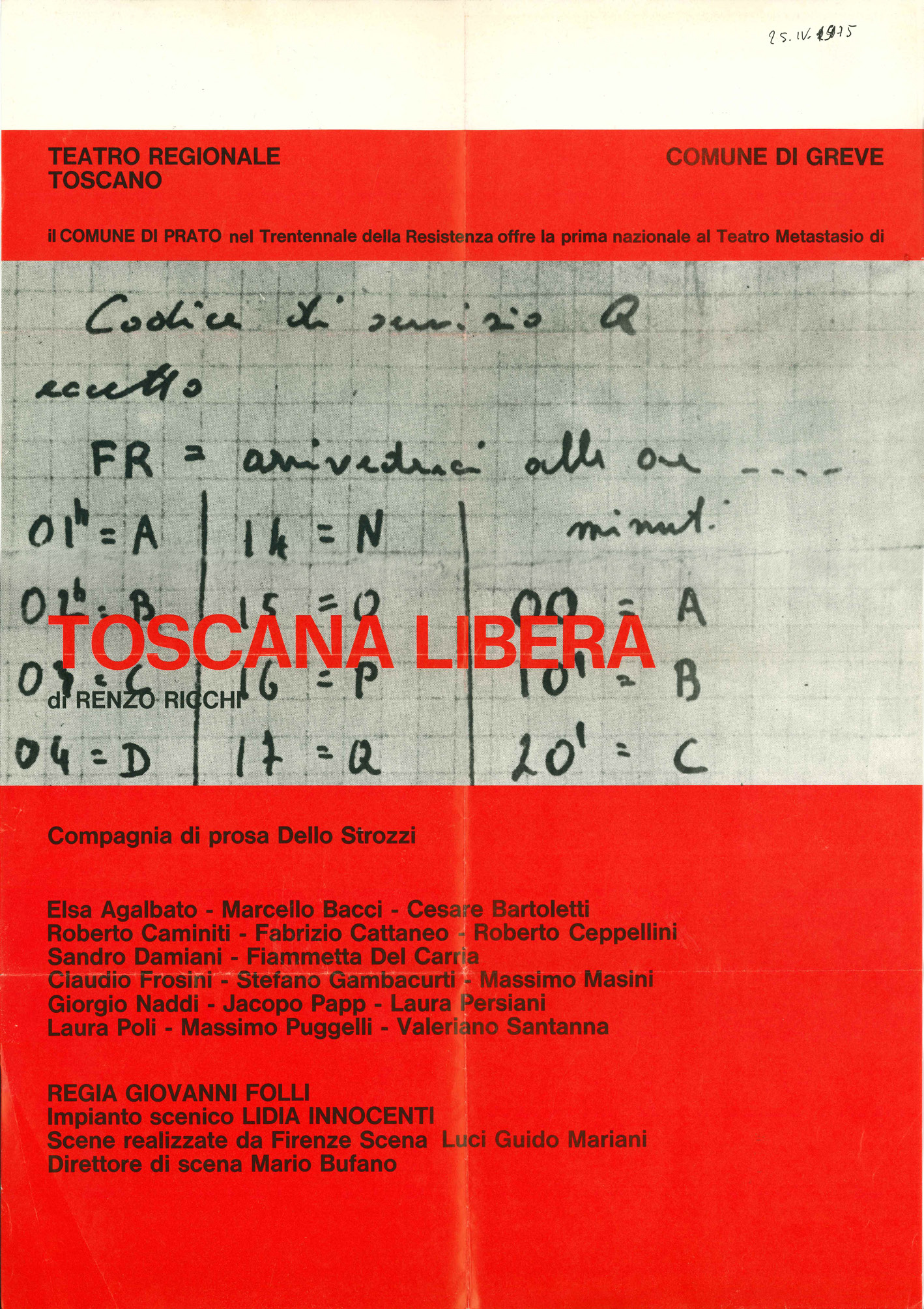 Toscana libera: una lettura scenica celebra il 25 aprile